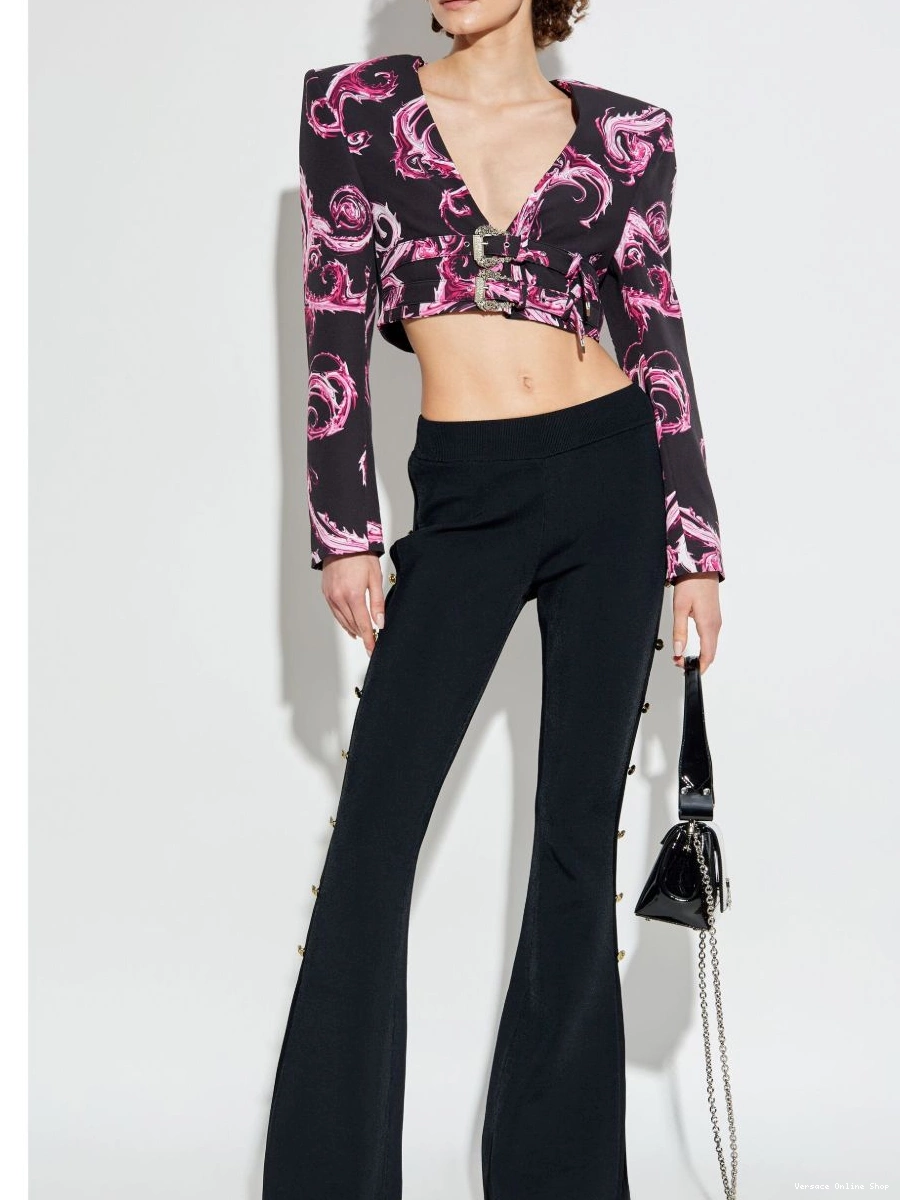 Cheap jacket Versace cropped Couture baroque-print Jeans Women 0701